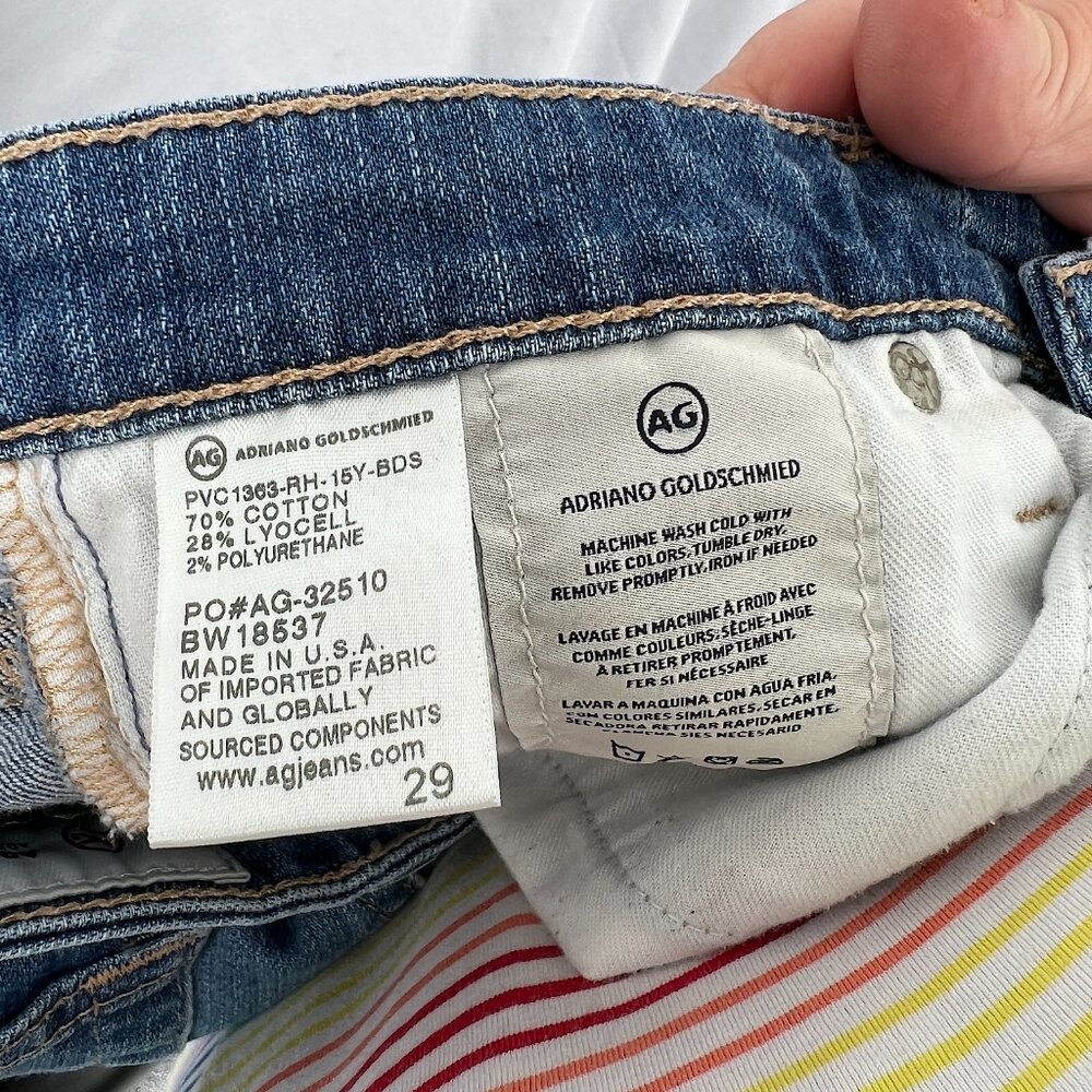 AG Adriano Goldschmied The Stilt Crop cigarette crop distressed skinny jeans 29 - Picture 9 of 13